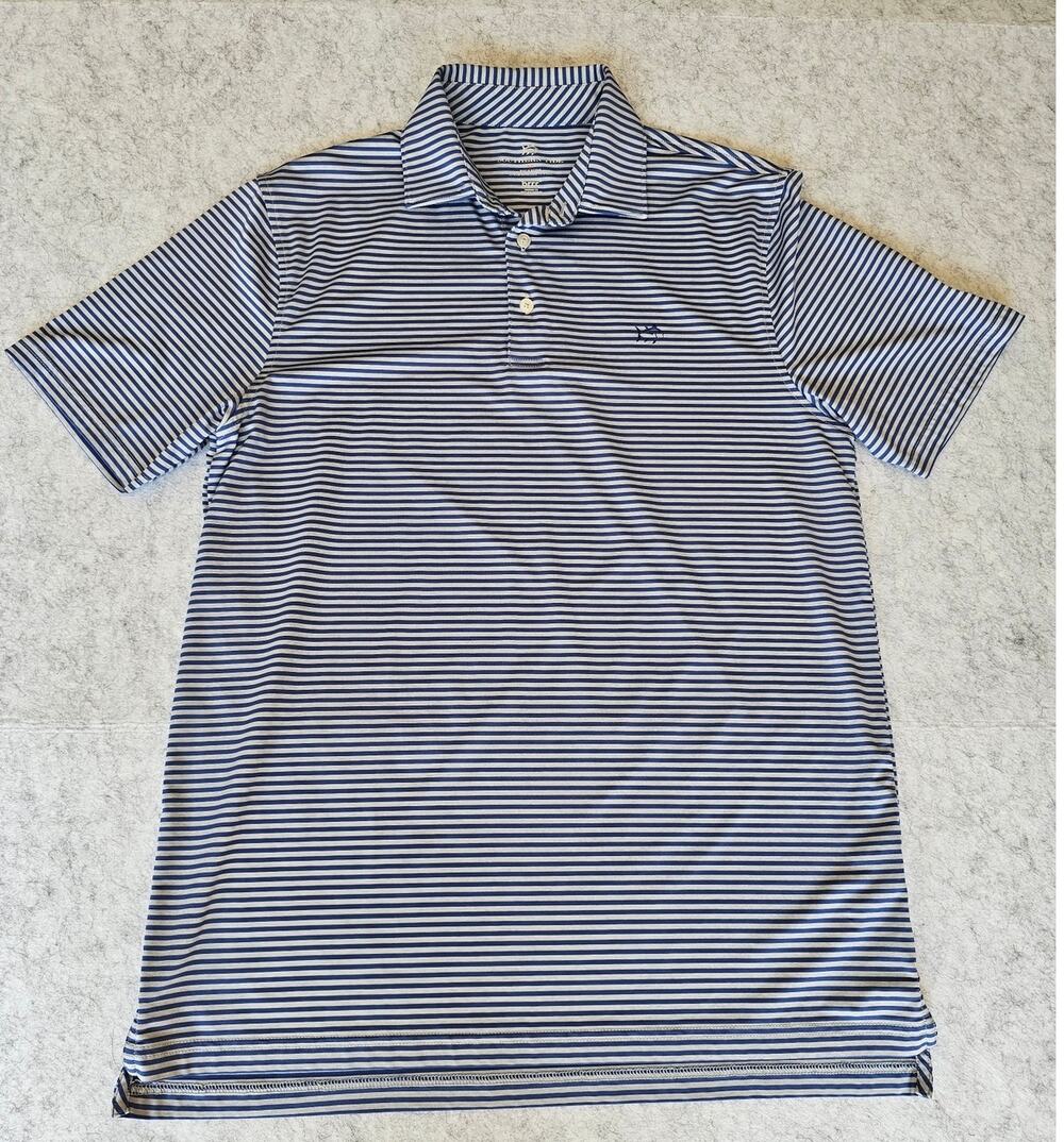 Southern Tide Men's brrr°®-eeze Meadowbrook Stripe Polo  Blue White ,1862, Sz M